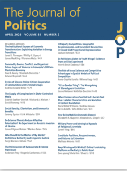 The Journal of Politics cover